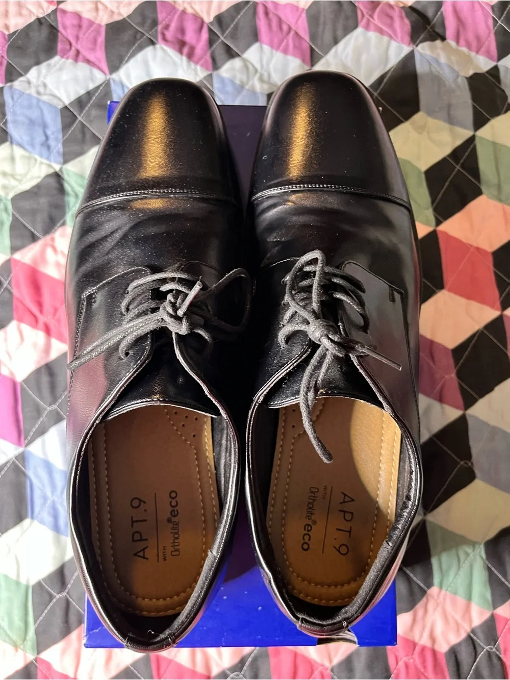 APT. 9 Men's Black Leather Dress Oxfords-Size 12